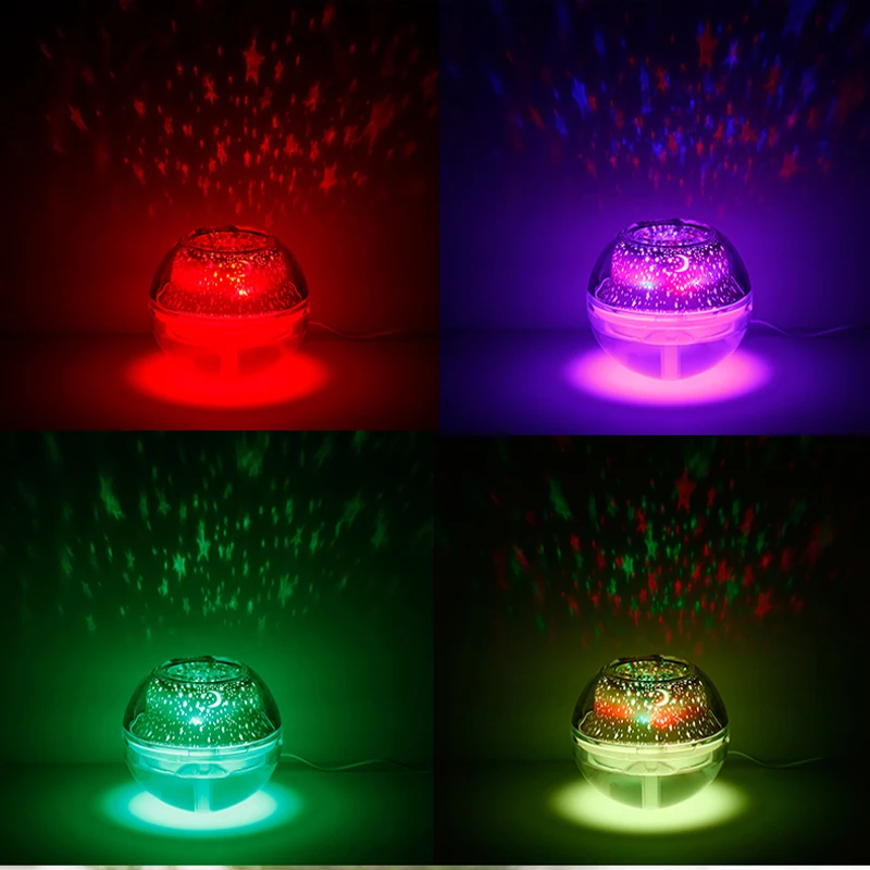 USB Crystal night lamp projector 500ml air humidifier Desktop Aroma diffuser ultrasonic mist maker LED light for home | Бытовая техника