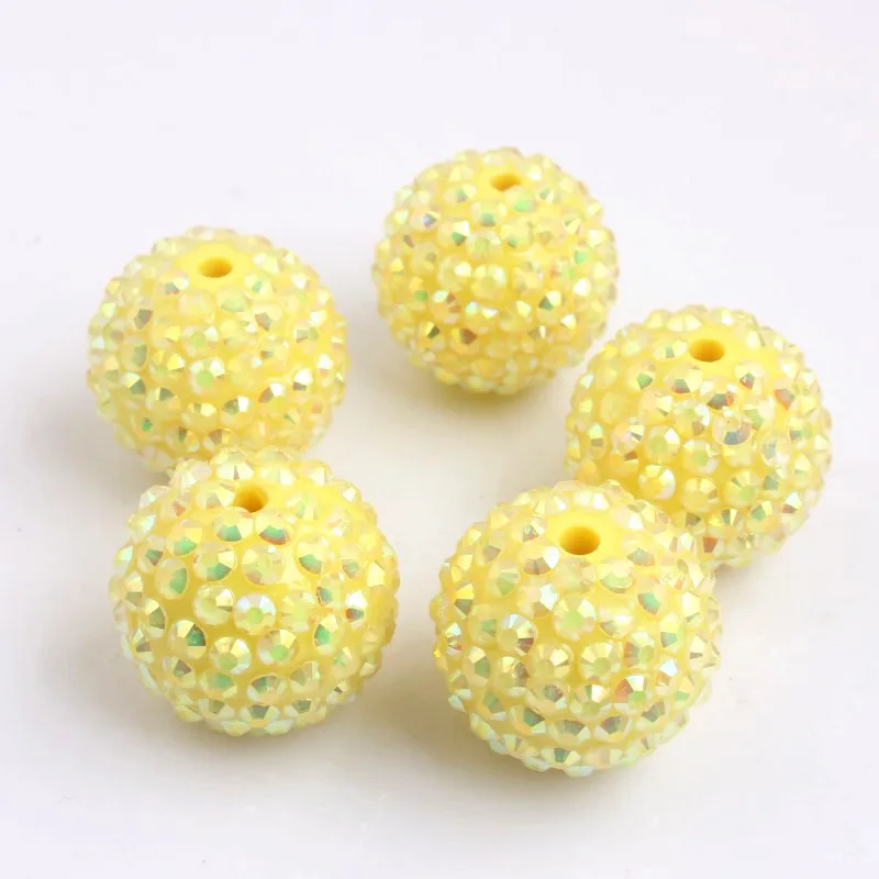 pastel yellow Kwoi Vita пастельные разноцветные AB массивные полимерные стразы, бусины для пасхи, Детские ожерелья 20 мм - Цвет: pastel yellow