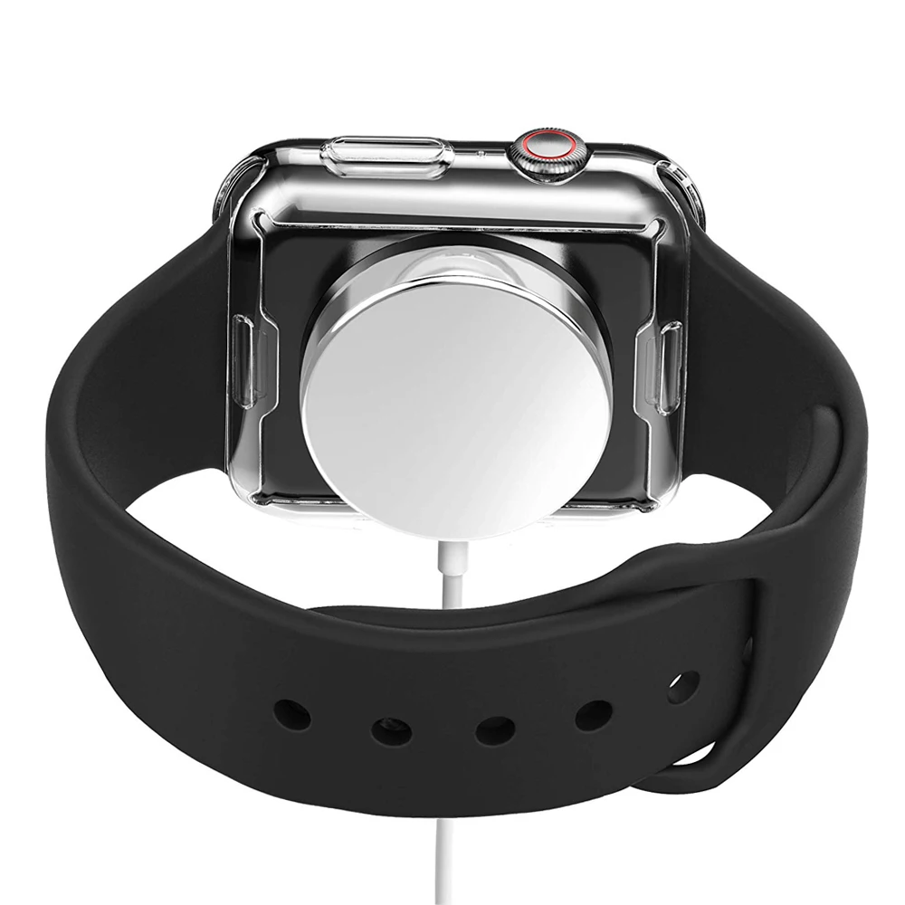 Чехол для защиты экрана apple watch 5 4 чехол iwatch 44 мм 40 полностью мягкий силиконовый