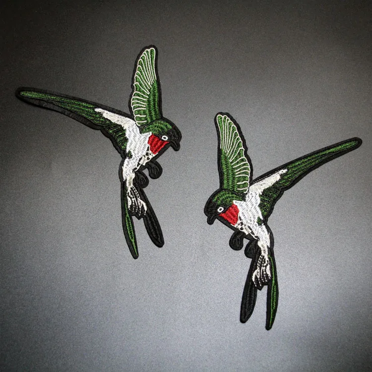 2 шт./компл. нашивки с вышивкой птиц для декора одежды Parches Para La Ropa DIY Аппликации