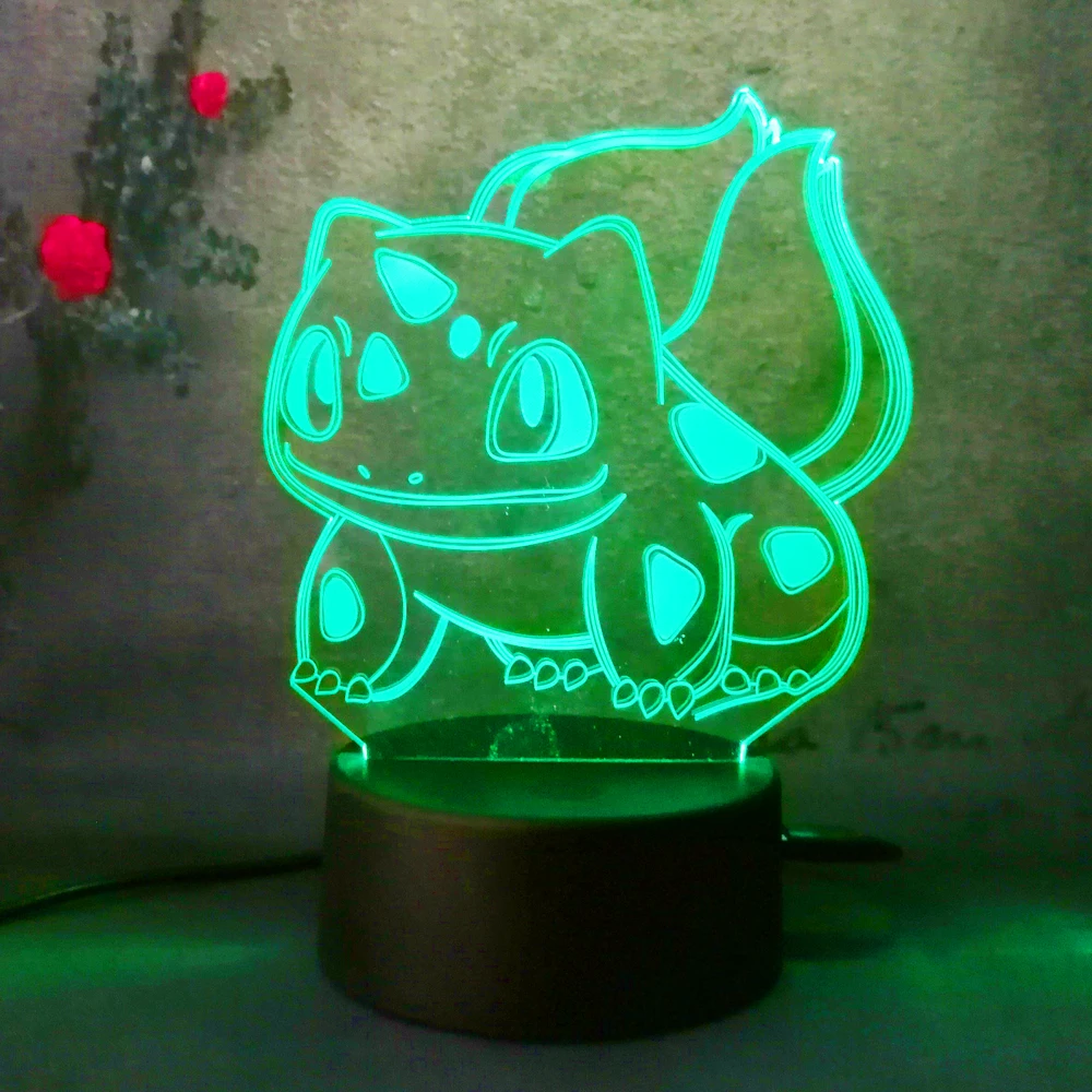 Детский подарок на день Pokeball Bulbasaur мультяшный Покемон го светодиодный ночник