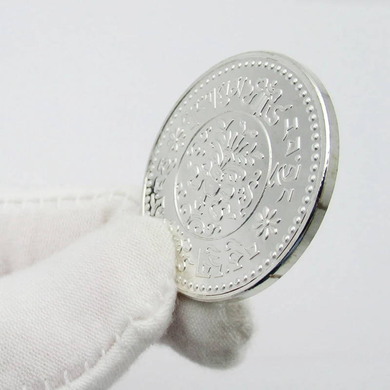 Тибетская буддизмская легендарная серебряная медаль памятная монета