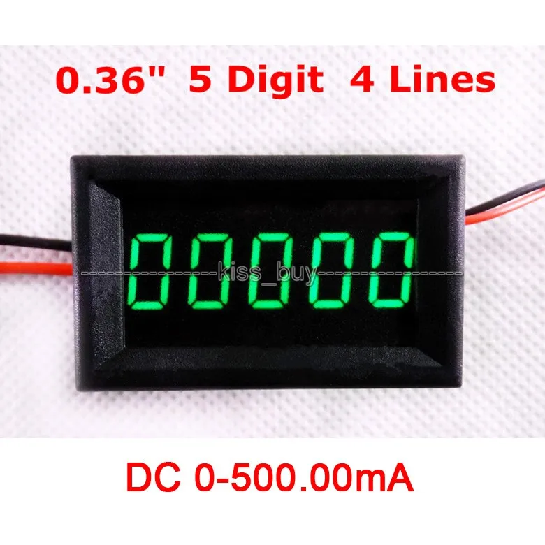 DC 0 500.00mA 500MA цифровой амперметр Красный светодиод Амперметр Высокая точность