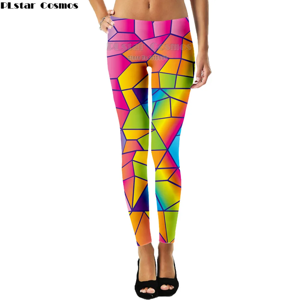 

Quickitout Leggings Newest Women Colorful Stitching 3D Print Pants Trousers Stretch Slimming Women Leisure Jegging Pant DropShiP