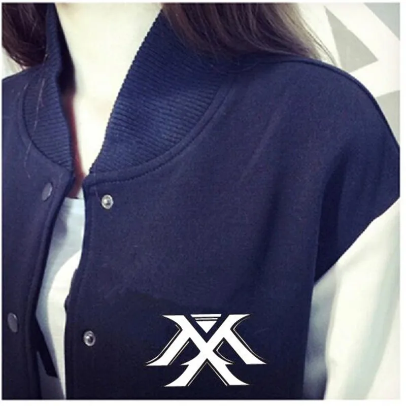 MONSTA X kpop 2018 new Thicken baseball uniform jacket hoodie k-pop Long sleeve section Autumn winter Sweatshirt Costume garment | Женская