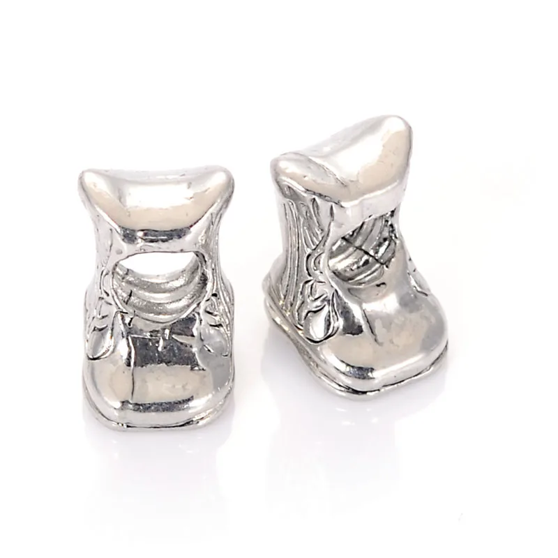 Ковбойские сапоги с родиевым покрытием бусины большим отверстием подвески для