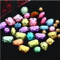 DIY 100 шт 13 одиночных цветов смешанных размеров и формы Cristal para artesanato два отверстия шитье на акриловых страз для свадебных платьев