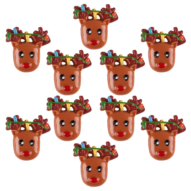 

50pcs Cute Reindeer Lights for X'mas Resin Flatbacks Scrapbooking Hair Bow Center Crafts Embellishment Flatback Charms Cabachons
