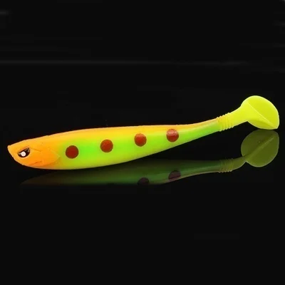 Цвет: желтый 5 шт., мягкая 3D приманка для рыбалки, 10 г/12 см, Shad, пластиковая приманка для ловли окуня, щука, гольян, приманка для ловли на крючок - Цвет: Цвет: желтый