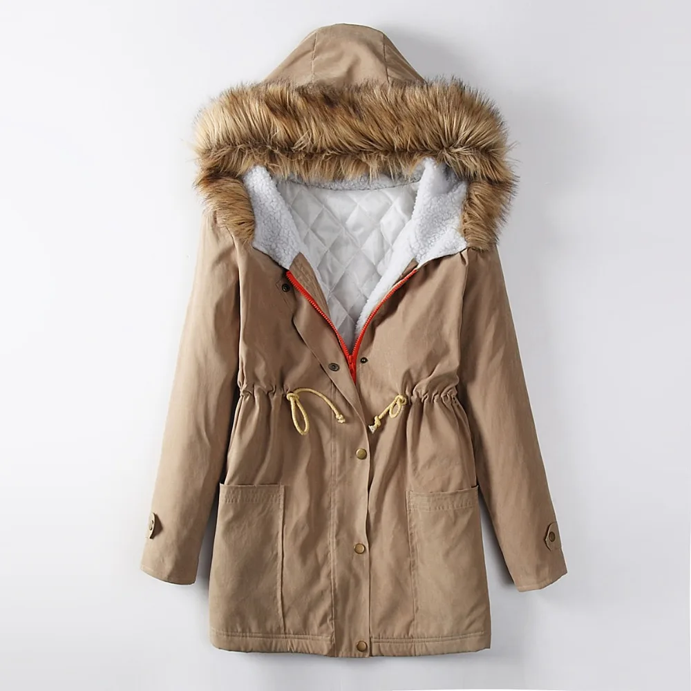 Женское меховое пальто Anorak Базовая куртка из хлопка на осень и зиму|overcoat