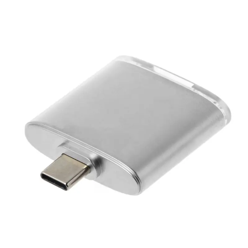 Серебристый USB 3,1 Тип C Micro SD карта SDXC TF карты памяти считыватель карт OTG адаптер для MacBook samsung Galaxy S8 S9 Xiaomi 6 6X8 Note3 Mix 2 - Цвет: Серебристый