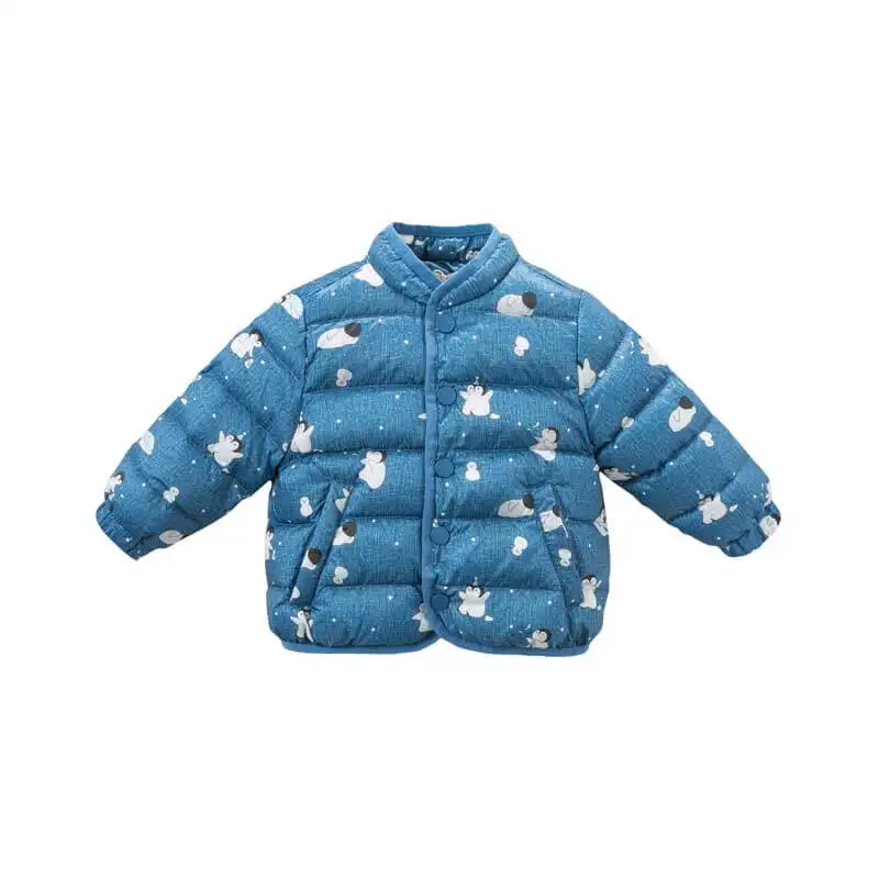 denim penguin DB8888 dave bella/Детский пуховик Детская верхняя одежда на 90% белом утином пуху модный пуховик унисекс с светильник - Цвет: denim penguin