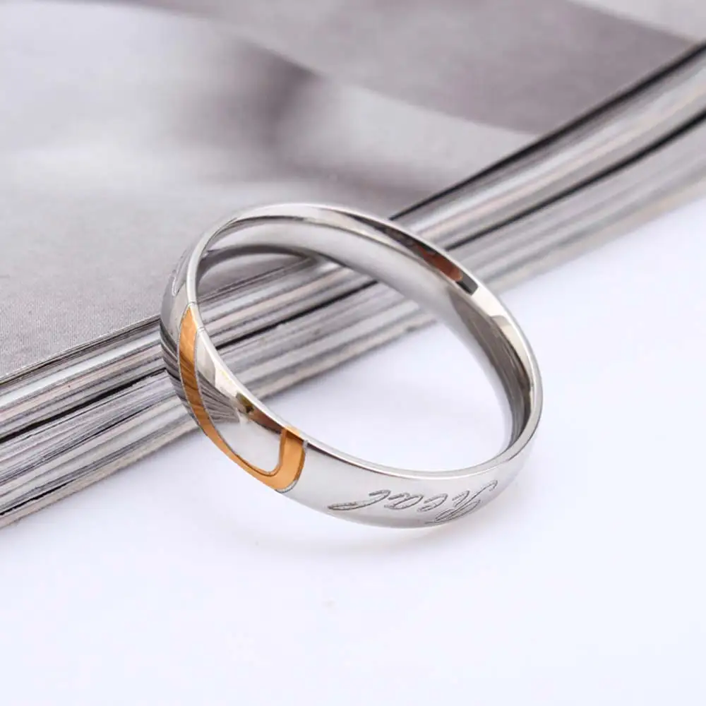 Элегантный Шарм Серебряный кубик циркония Кольцо волшебное Письмо Любовь кольцо