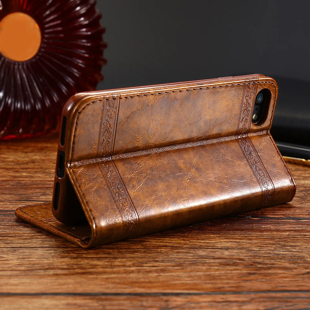 CASEIER винтажный кожаный чехол для iPhone X XS полная защита с отделением карт подставка