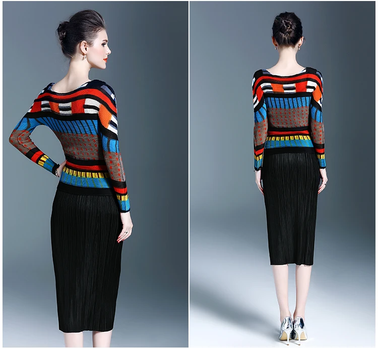 

Fold Solid Color Fashion Black Straight Skirts in Stock