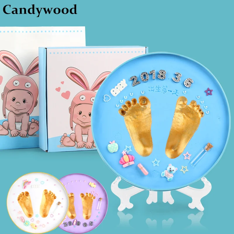 Мягкая глина Candywood для новорожденного набор отпечатка ступней литой коврик с