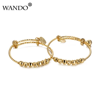 WANDO 2 шт., Бальные бусинки-колокольчики, Классические Золотые детские браслеты для девочек/детей, Детский браслет Африка, Франция, Италия lovelyGiftB07