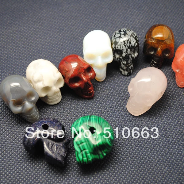 5 шт./лот подвеска из натурального камня в форме черепа аксессуары бусин сделай