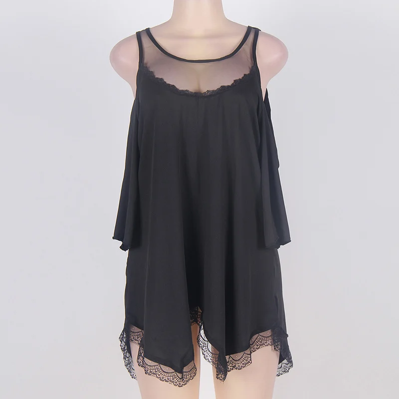 black lingerie Сексуальное белье Горячее сексуальное платье для женщин с открытыми плечами О-образным вырезом сексуальное нижнее белье горячий эротический ночной комплект плюс Размер 7XL 5XL R80190 - Цвет: black lingerie