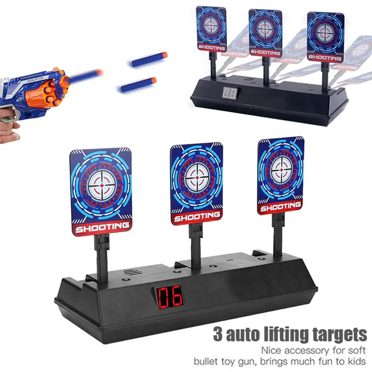 Высокоточный электронный забор цель для Nerf игрушки Авто Сброс целевой свет звуковой эффект для Nerf Blaste тренировочные пистолеты