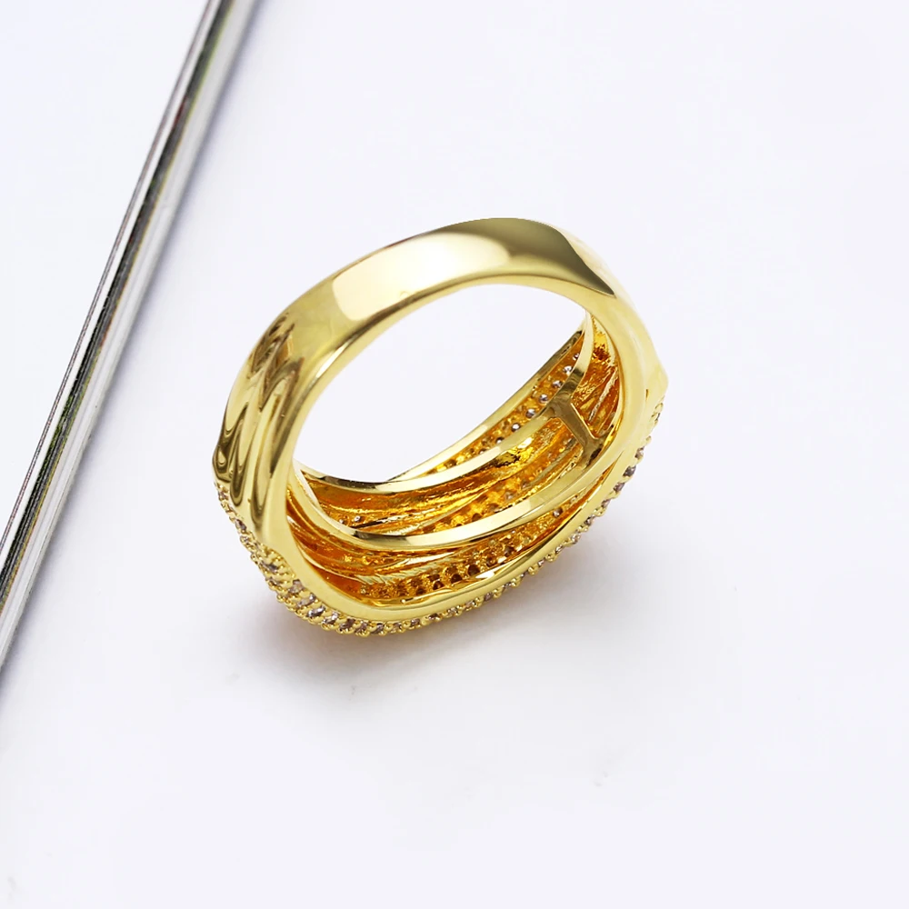 Большой OL дизайн элегантное кольцо серебро/золото цвет маленькие ювелирные