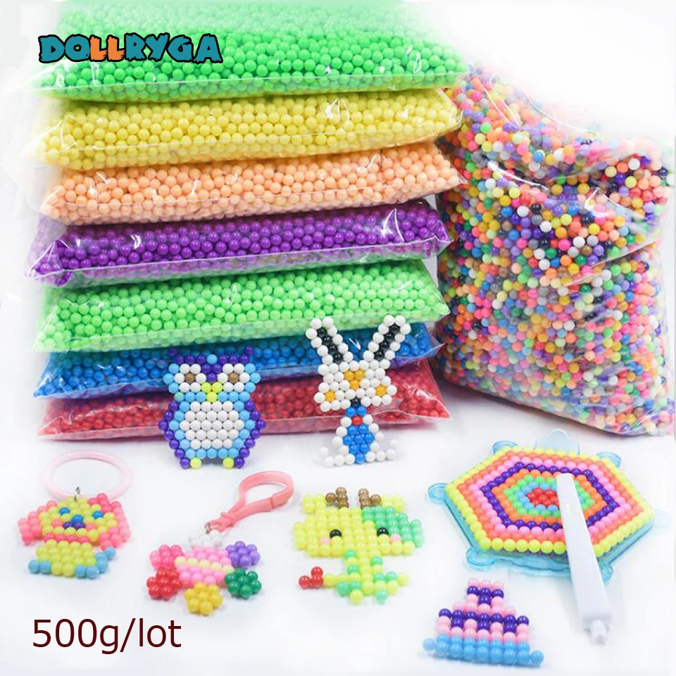 Волшебные бусины DOLLRYGA сделай сам с распылителем воды 500 г 6000 шт. прозрачные