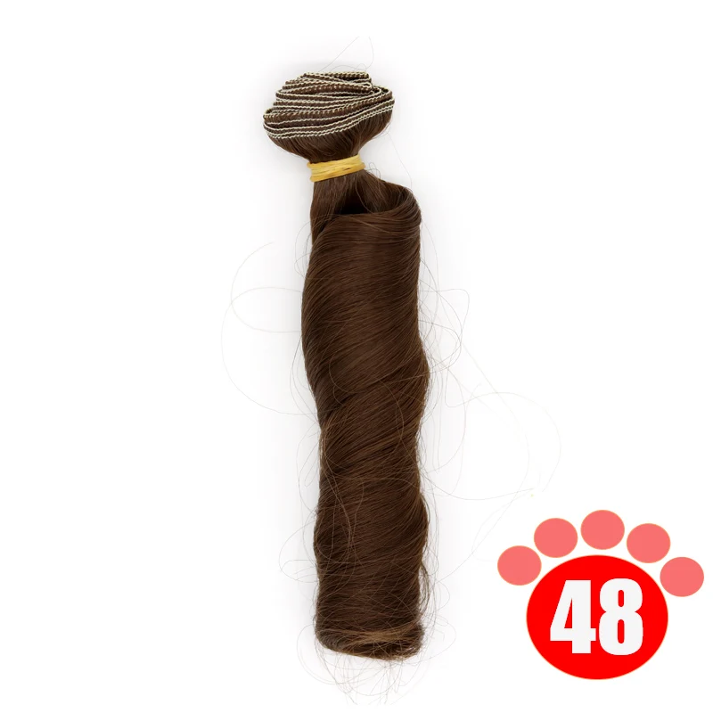 colour 48 Msiredoll bjd парик аксессуары 1 шт. 15*100 см волосы куклы для 1/3 1/4 1/6 1/12 вьющиеся кукольные волосы bjd парик diy - Цвет: colour 48