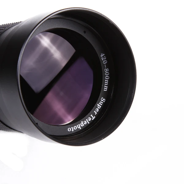 Телеобъектив с зумом 420 800 мм F/8 3 16 + T2 к адаптеру для Canon 5D II & III 7D 760D 750D|lens for canon|lens