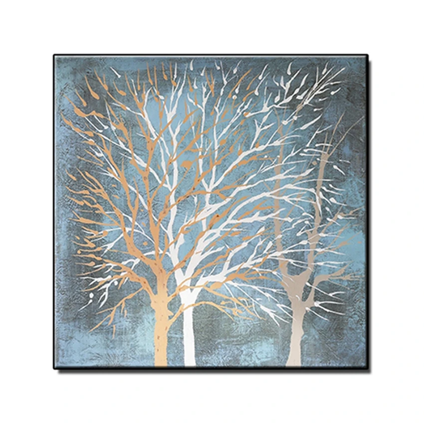 

MYT Gold And Silver Tree Quality Oil Painting Home Wall Decor 100% Hand Painted Canvas Wall Art Decoration Art Modern Painting