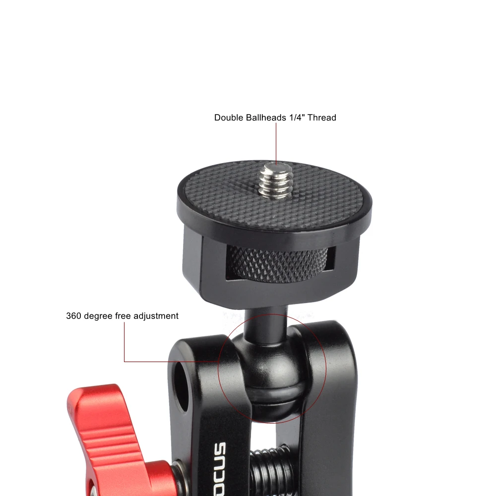 Регулируемый шаровой адаптер Magic Arm с двойной головкой (винт 1/4 дюйма) крепление