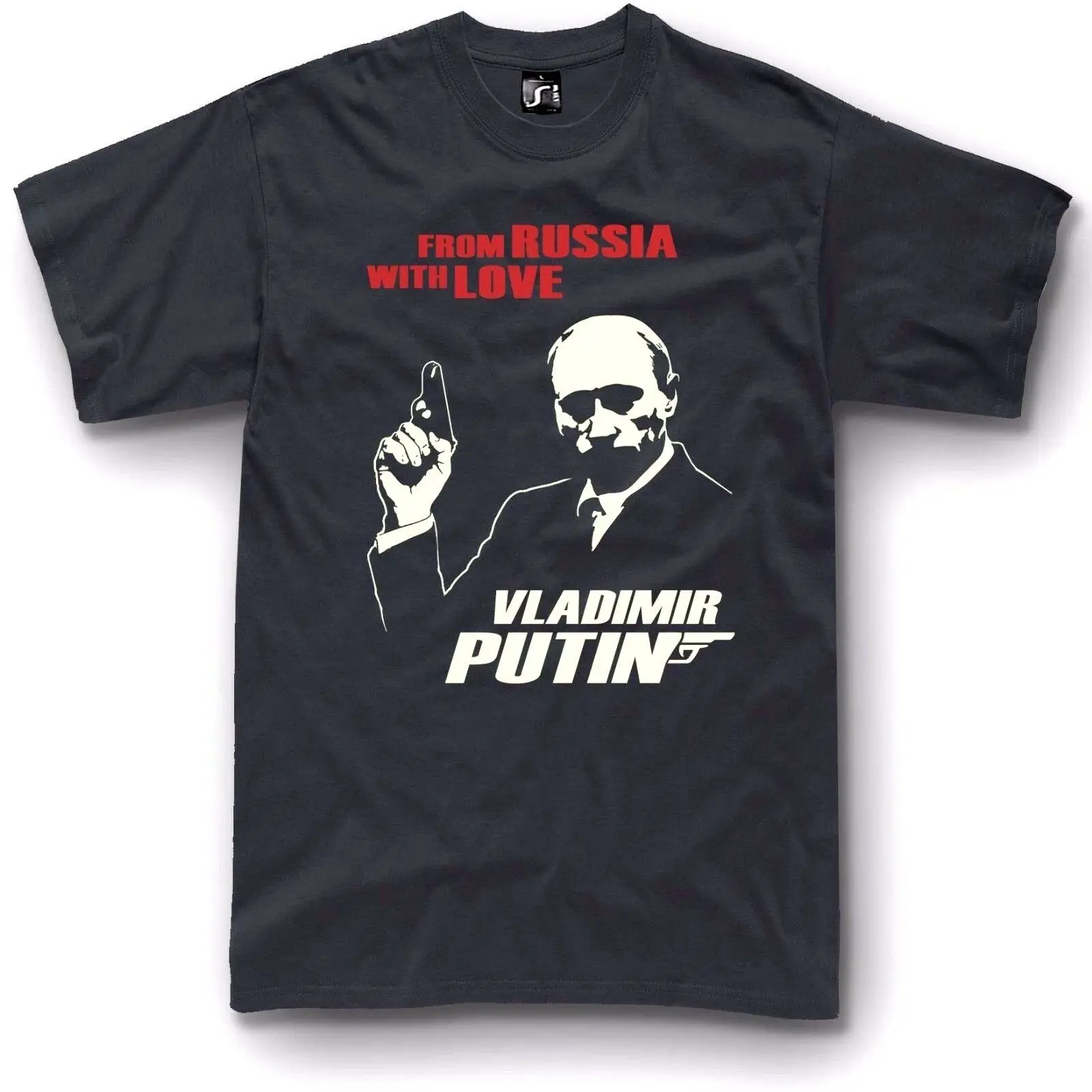 Футболка с Путиным, Россия, James Bond 007, черная футболка с серебряным принтом, S-5XL