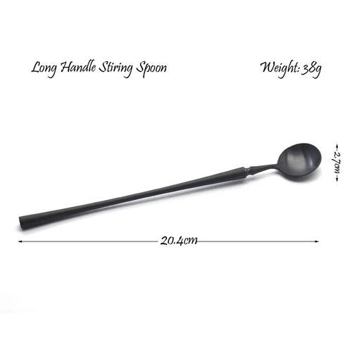 Stiring Spoon Черный набор столовых приборов 304 нержавеющая сталь нож для масла Десертная Вилка Западная столовая посуда набор кухонных принадлежностей - Цвет: Stiring Spoon