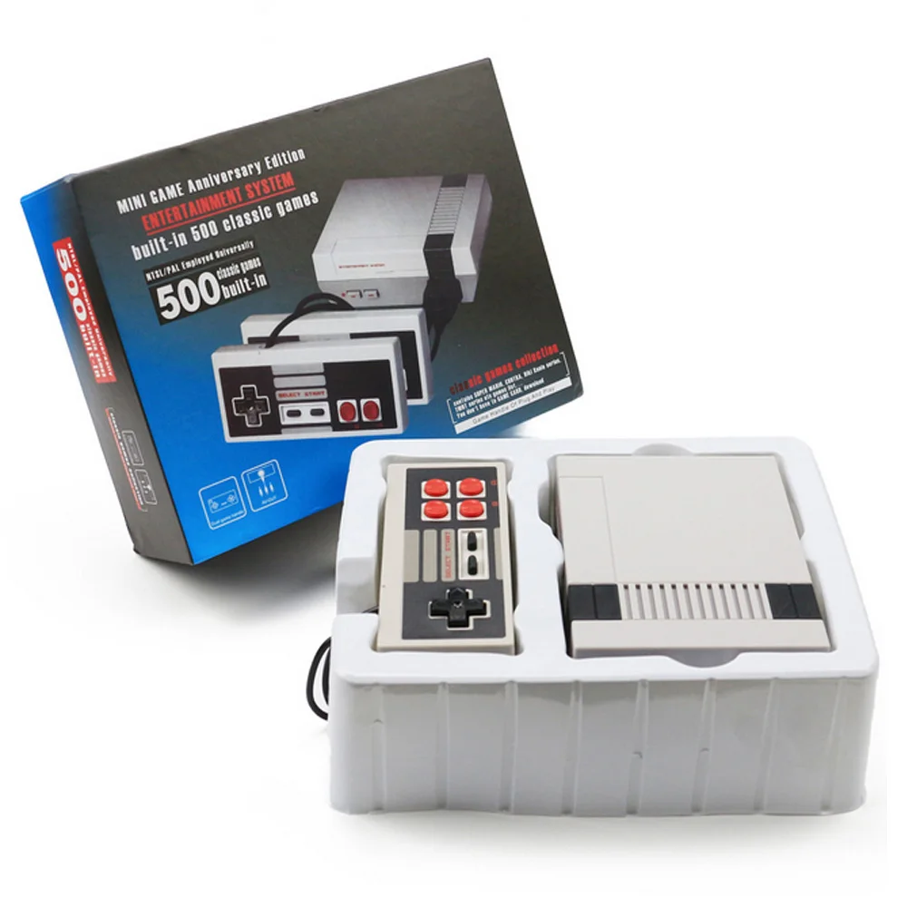 500 with box HDMI/AV выход Ретро Классический Портативный игровой плеер ТВ Видео игровая консоль 500/600 детство встроенные 600 игры мини-консоль - Цвет: 500 with box