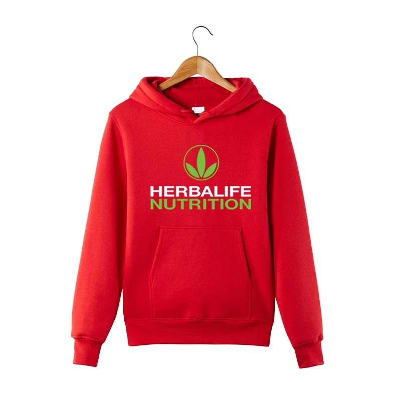 Herbalife питательная толстовка с принтом для мужчин и женщин зеленый логотип Herbalife графические толстовки спортивные куртки Пальто Harajuku свитера - Цвет: Красный