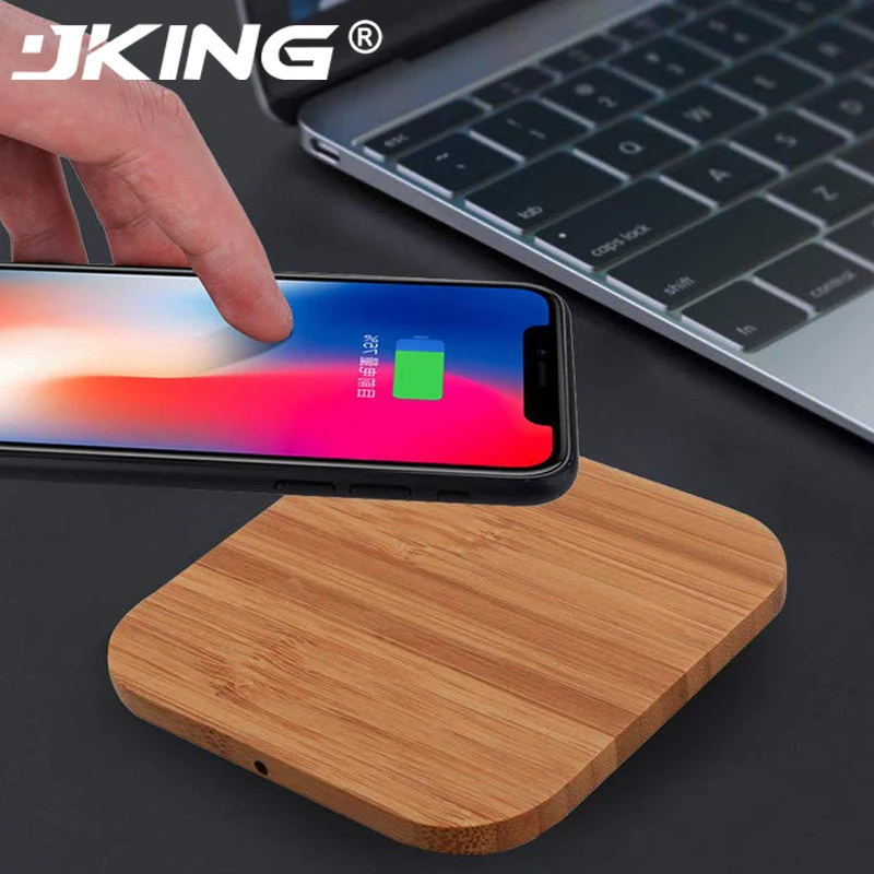 Тонкое деревянное портативное Qi Беспроводное зарядное устройство для iPhone X/XS Max XR