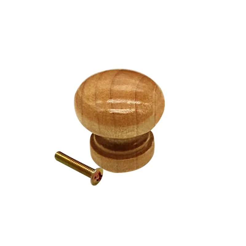 Wood With Screw Urijk 10 шт./упак. ручками натуральный деревянный шкаф с выдвижными ящиками шкаф-купе ручки двери Кухня Ручка мебельная фурнитура гриб мяч - Цвет: Wood With Screw