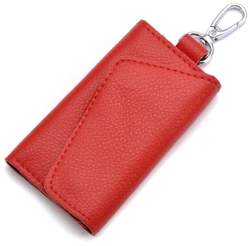 Red COMFORSKIN Фирменная Новинка поступления ключей автомобиля охватывает многофункциональная Стиль Для Мужчин's Разделение кожаный кошелек ключи кошельки, домохозяйки Держатели - Цвет: Red