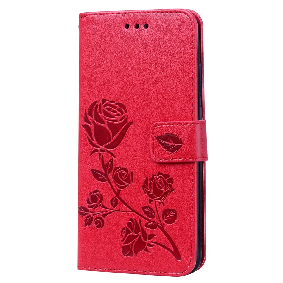 Роскошный чехол с цветком розы для huawei P20 Lite mate 20 Pro P Smart Z Y5 Y6 Y7 Prime Y9 Одноцветный чехол-кошелек DP17E