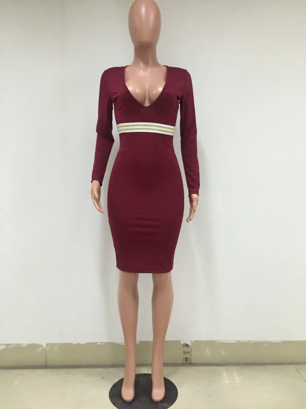 Zmvkgsoa Bodycon Платья для женщин Для офисные с длинным рукавом Сексуальная V Средства