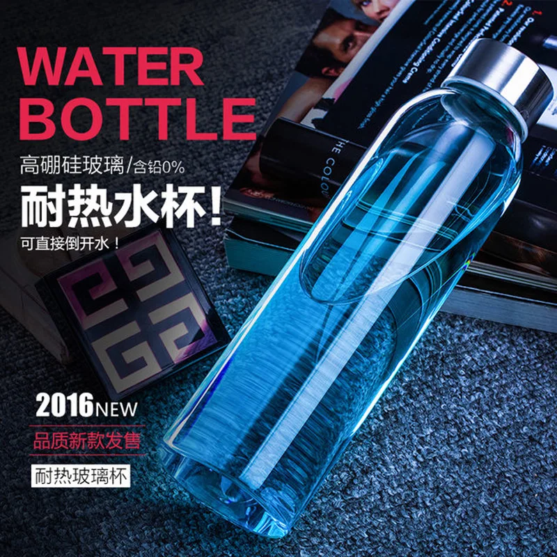 280 мл/360 мл/550 мл портативный carafe с защитным мешком car outdoor drink стеклянная бутылка