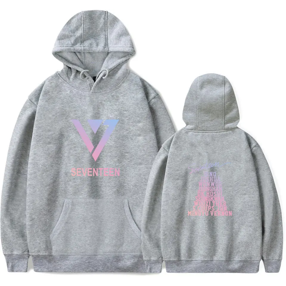 Толстовка с капюшоном Kpop SEVENTEEN Fans толстовка для женщин и девочек футболка принтом