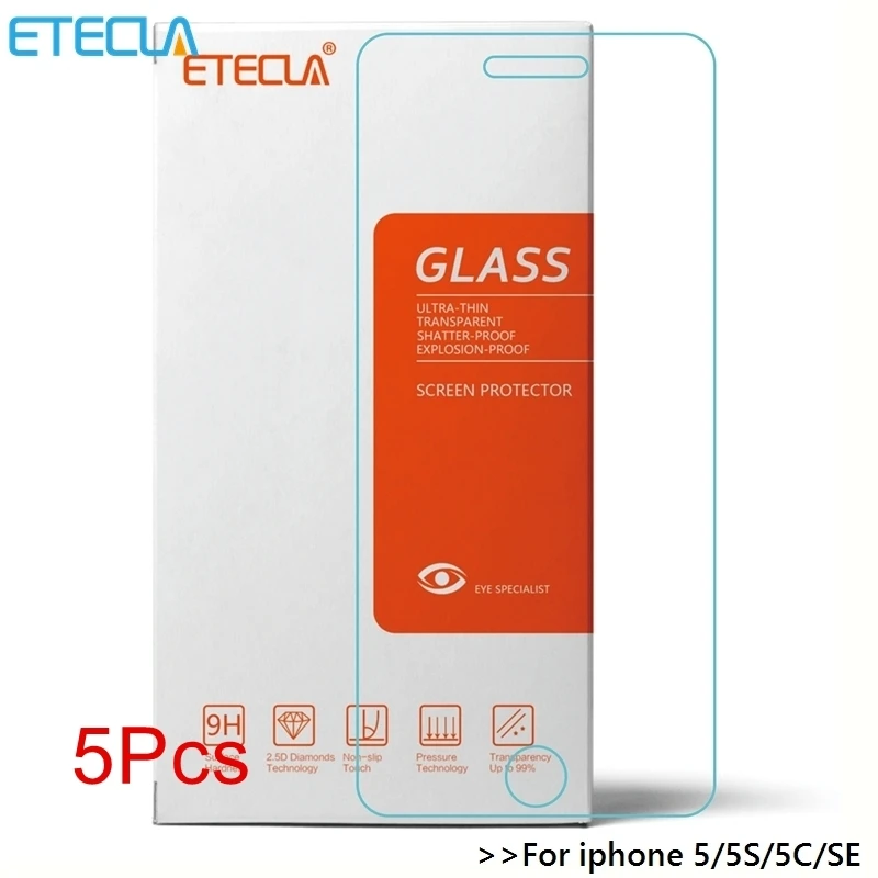Закаленное стекло для Iphone 5 шт. Защитное I5 5c SE Премиум Защитная пленка экрана|screen