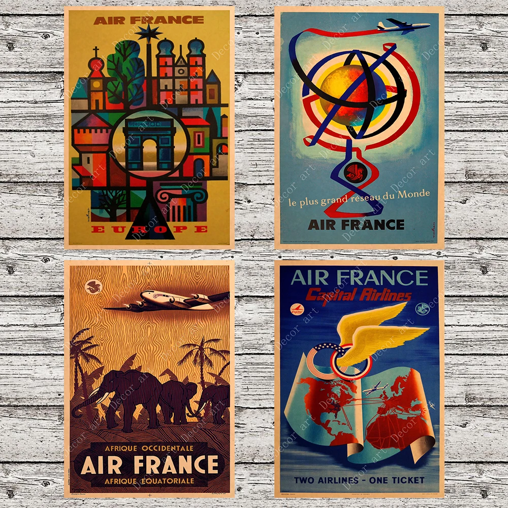 Живопись на холсте в стиле ретро поп арт путешествия по воздуху винтажные