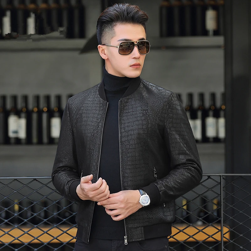 AYUNSUE Real Leather Jacket Genuine Sheepskin Jackets Men Clothes 2018 Spring Autumn Plus Size Coat Veste En Cuir Homme ZL927 | Мужская