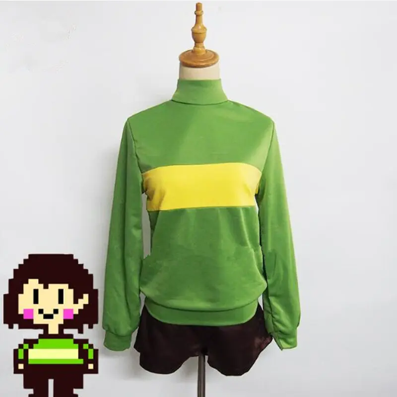 Male Green Undertale Frisk Chara косплей костюм Аниме игра унисекс куртка пальто Хэллоуин Одежда для вечеринки - Цвет: Male Green