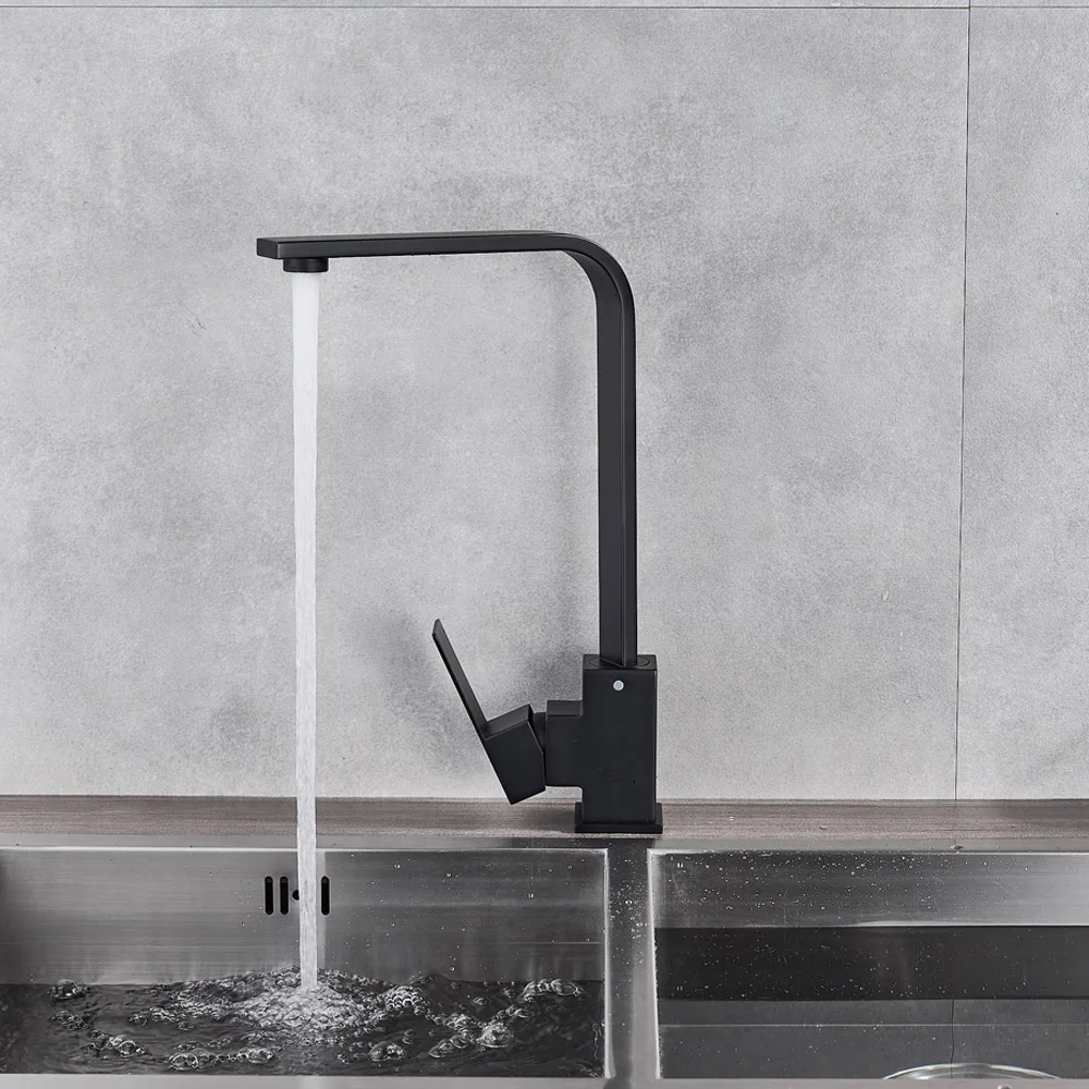 

Brushed Nickel Kitchen Faucet Single Lever Bathroom Kitchen Mixer Tap Deck Mounted Bathroom Kitchen Hot and Cold Water Tap Cran