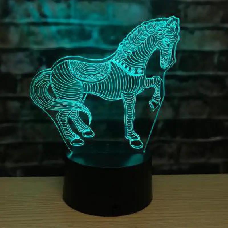 3d лампа голова носорога 7 цветов светодиодные настольные лампы с постепенной