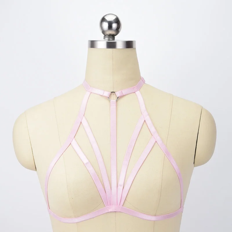 Sexy Cupless Bra Fetish Wear Body Harness Belt Women Crop Top Bondage Gothic Open Chest Cage Style O0550 | Женская одежда