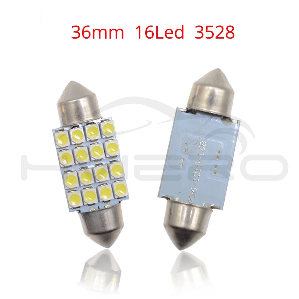 2 шт. 3528 1210 белый 16 SMD СВЕТОДИОДНЫЙ Автомобильный Купол гирлянда интерьерные лампочки 31 мм 36 мм 39 мм 41 мм Автомобильный светильник на крышу багажника автомобиля DC 12 В