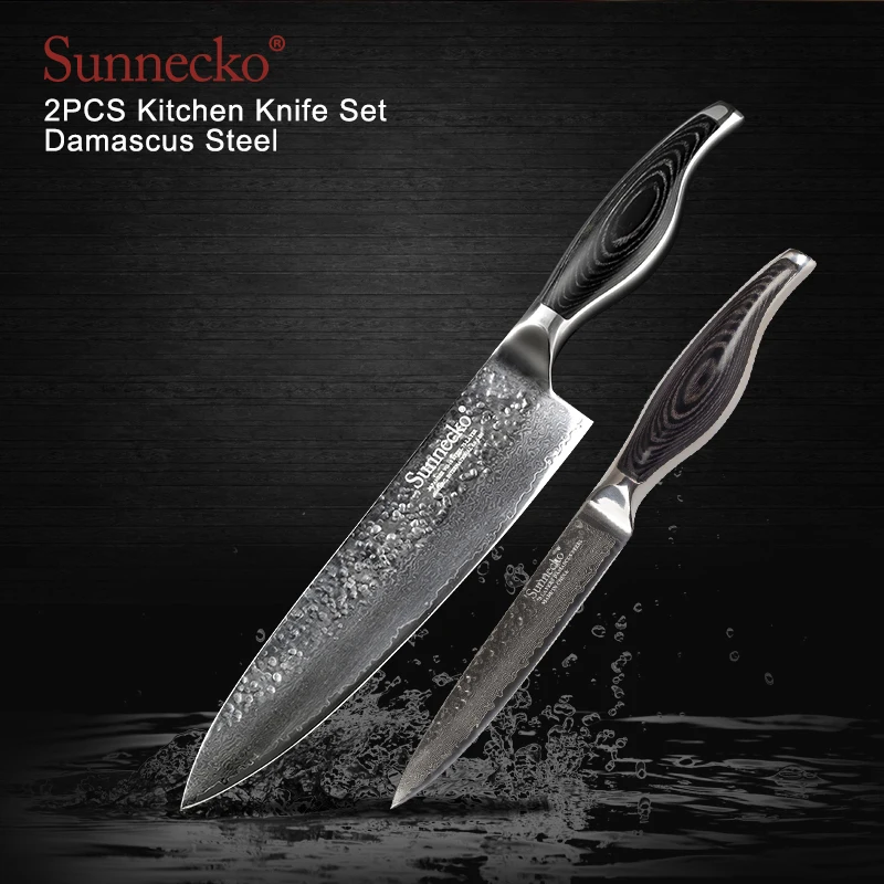 SUNNECKO высокое качество Santoku шеф повара дамасский универсальный нож стальной